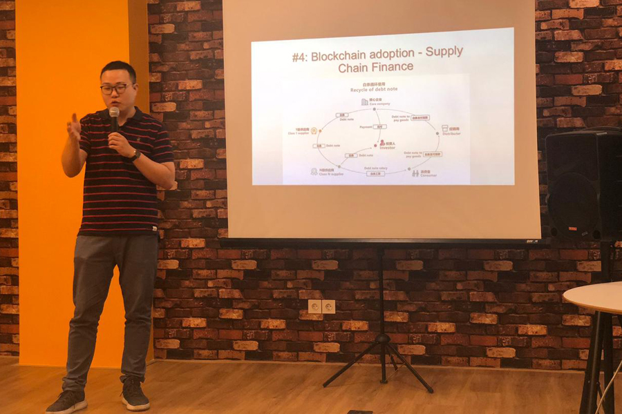 Our speaker from China, Mr.Jackie (Co-founder of Yuan Chain (YCC), Ecoin, Rcoin, Trip, and New Life (NLF)) shared about blockchain innovation in general way to audiences